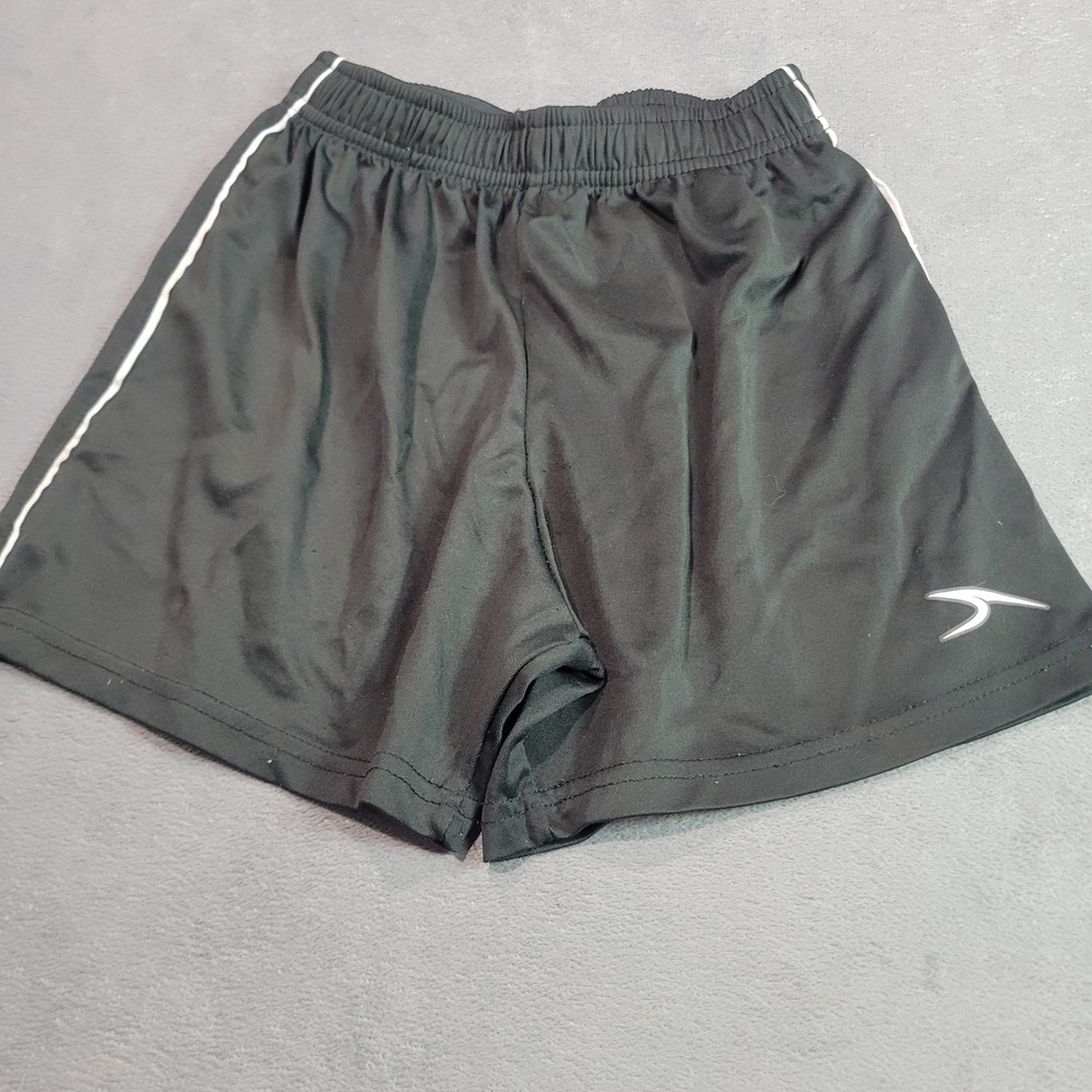 Score Soccer Shorts Kids Youth‎ Small Black White Stripe Athletic Active 11392